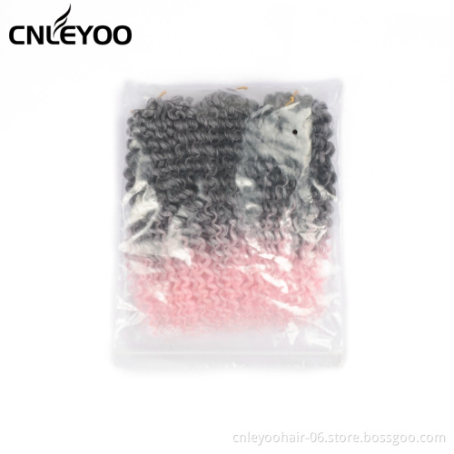 Dating party event durable low temperature fiber gradient pink curly crochet hair